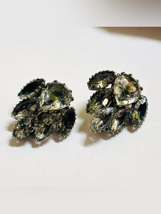 Juliana Jewelry - Elegant Juliana (D&E) Smokey Crystal Cluster Clip-On Earrings